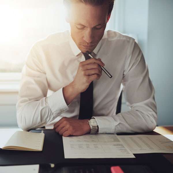 business owner at his desk